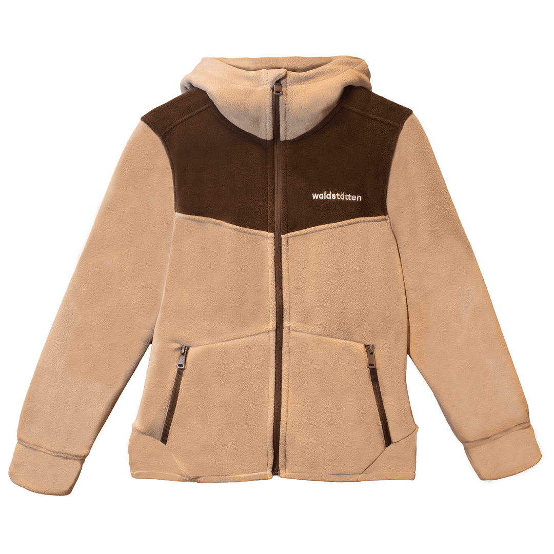 Fleece-Kapuzenpullover mit durchgehendem Reißverschluss für Herren (Beige)