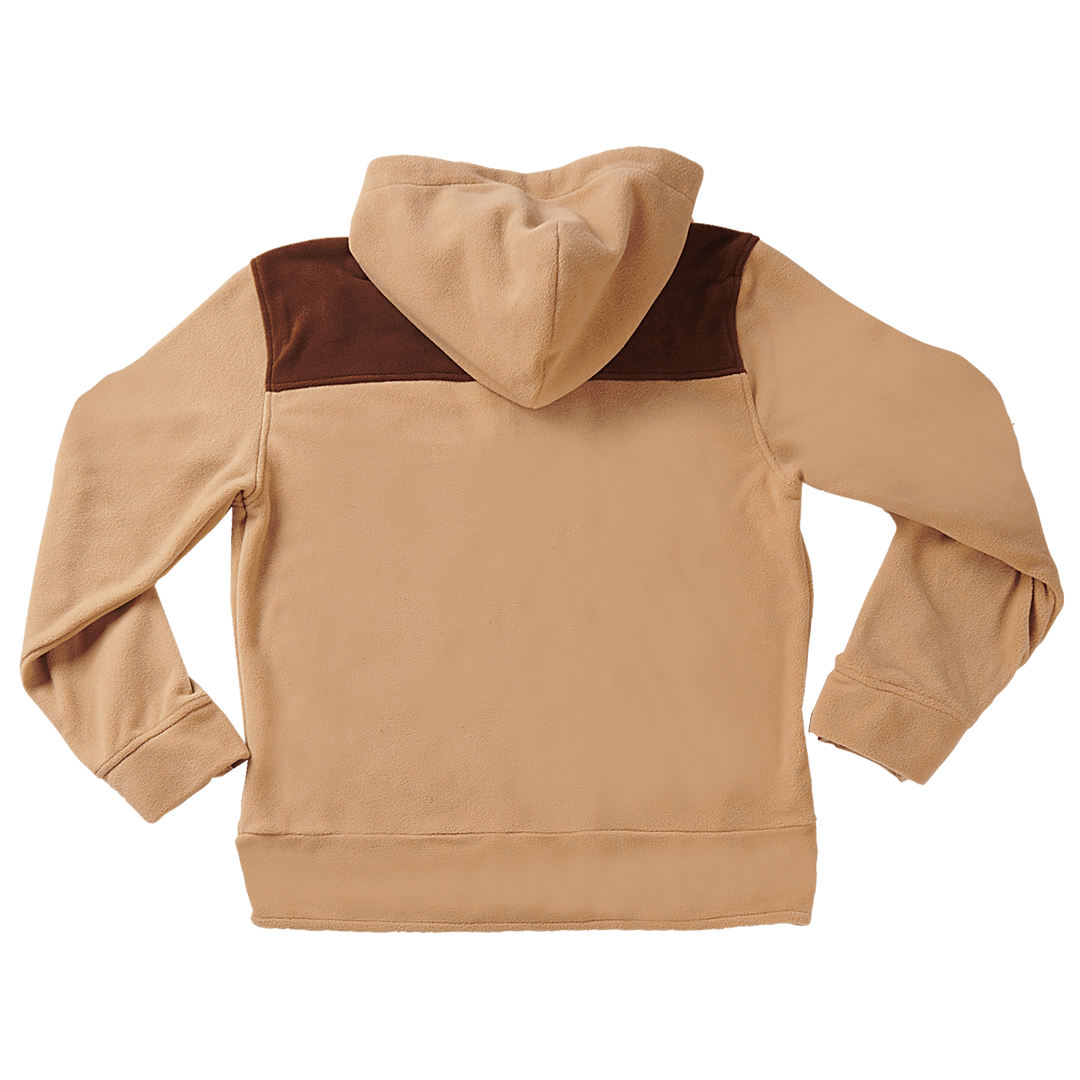 Fleece-Kapuzenpullover mit durchgehendem Reißverschluss für Herren (Beige)