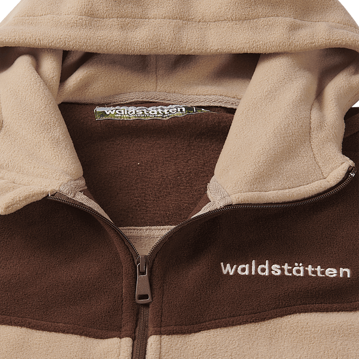 Fleece-Kapuzenpullover mit durchgehendem Reißverschluss für Herren (Beige)